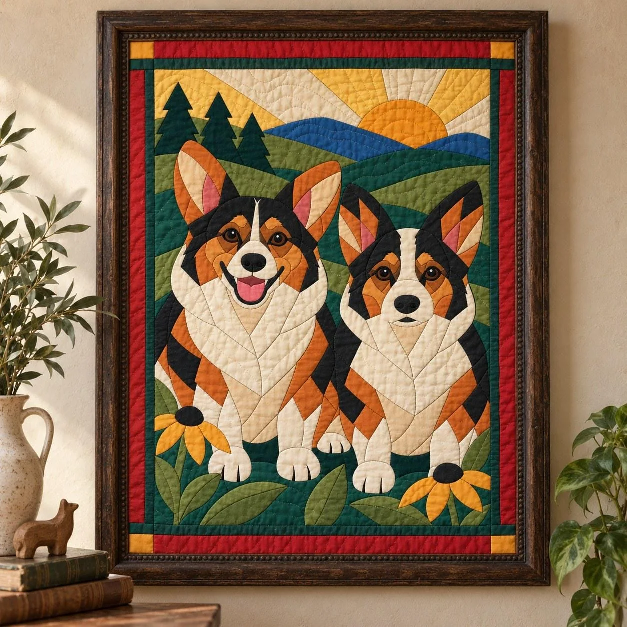 Corgi Pair quilt pattern