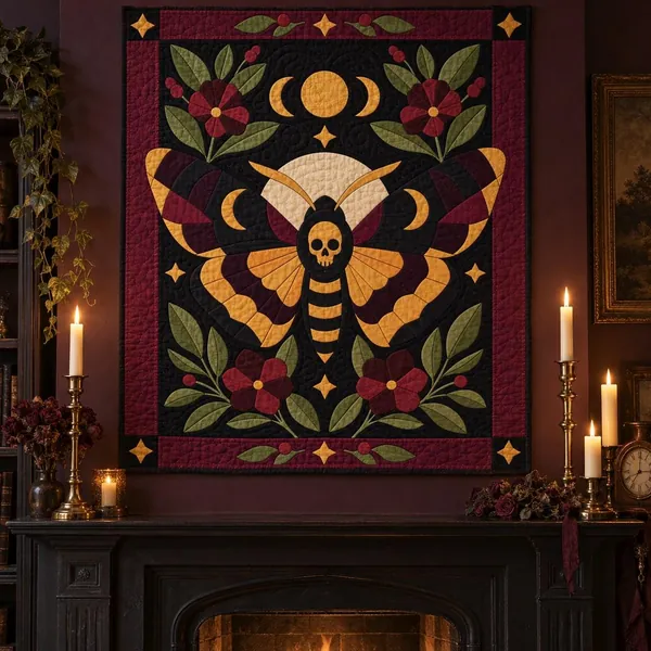 Death's Head Moth quilt pattern
