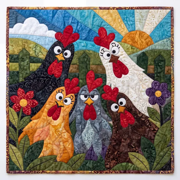 Funny Chickens quilt