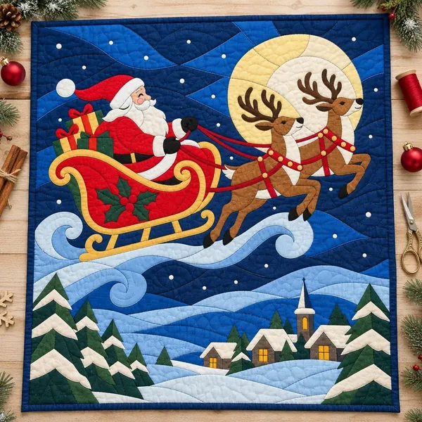 Santa Sleigh quilt pattern
